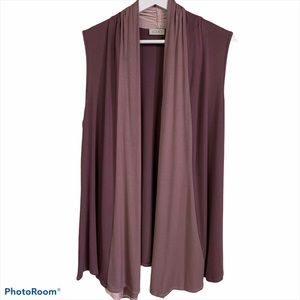 Logo by Lori Goldstein M tri color cardigan knit vest color block breathable